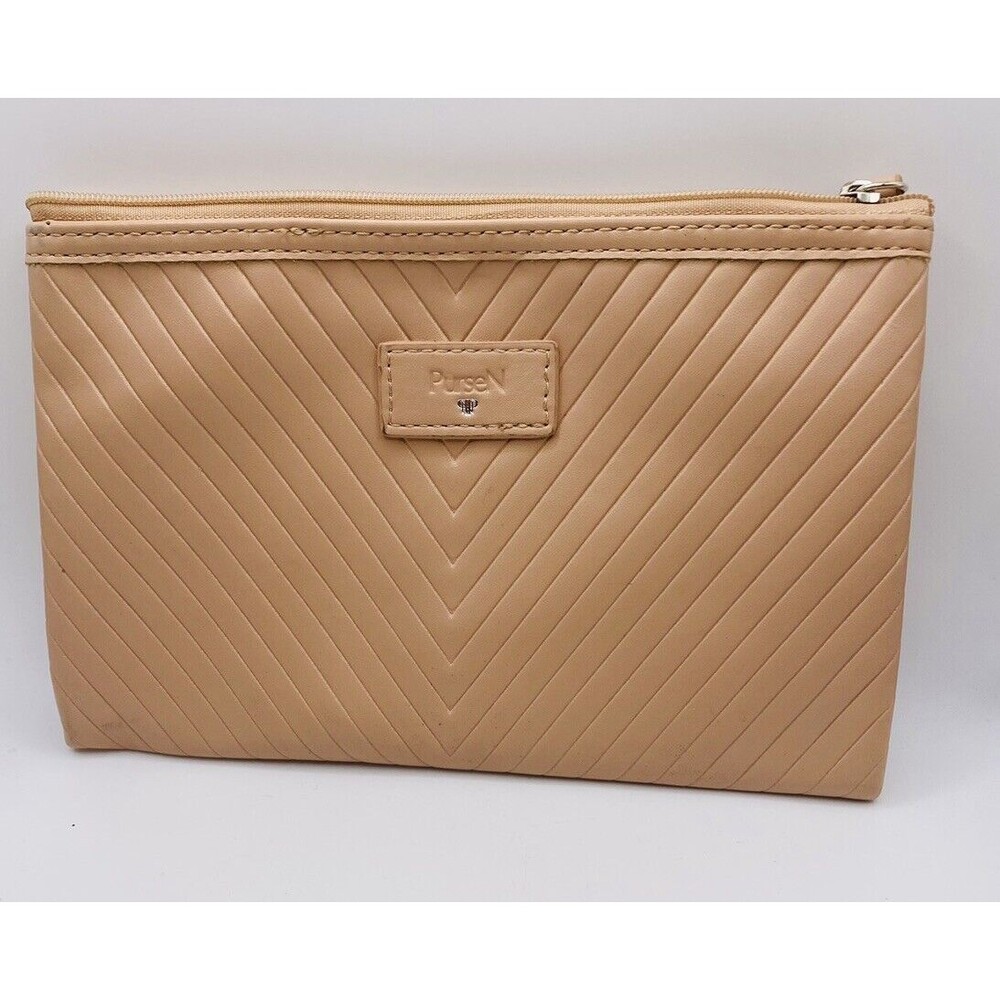PurseN Cosmetic  Zipper Bag  Pouch Peach  Color ~ Small